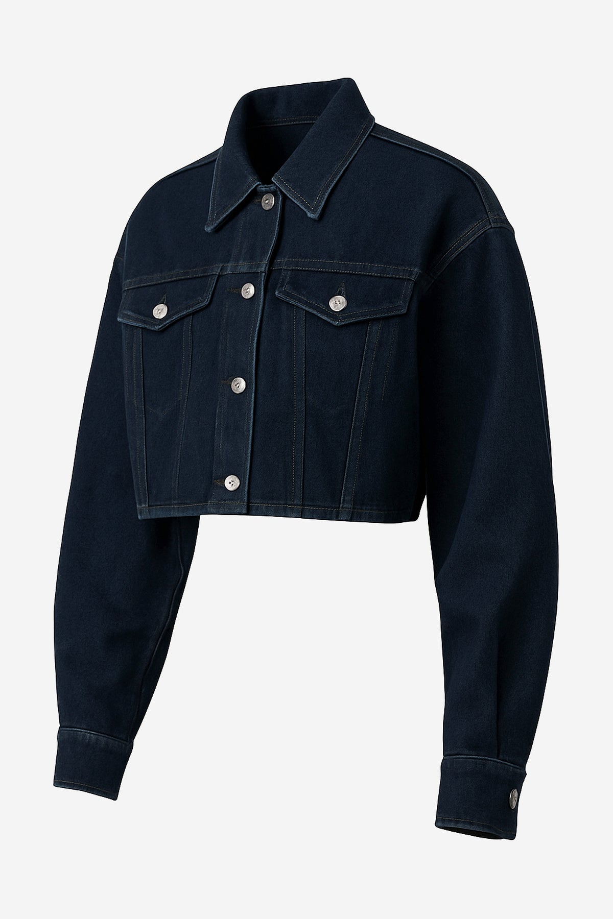 Weworewhat Cropped Denim Jacket - Image 3