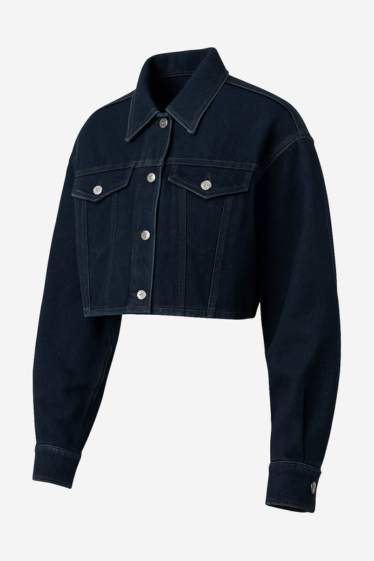 Weworewhat Cropped Denim Jacket - Image 3