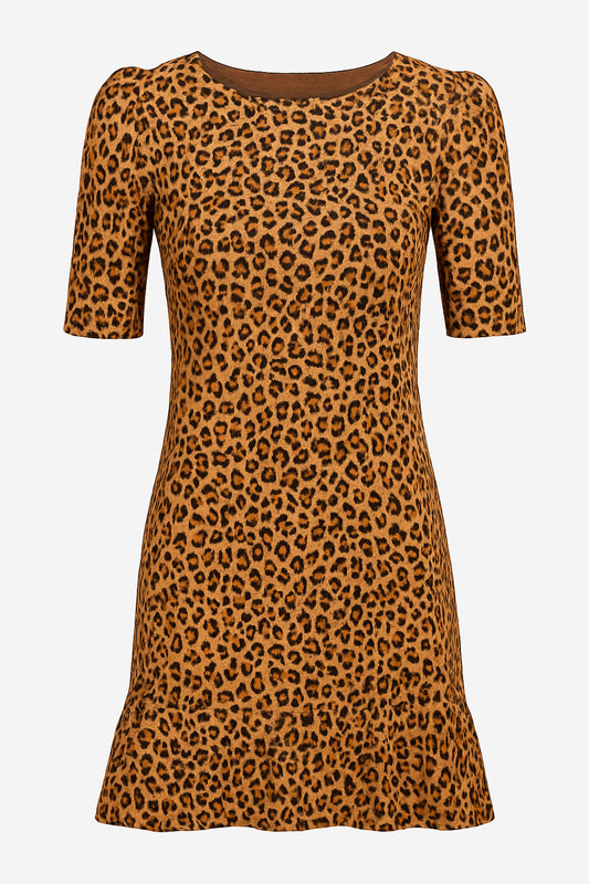 Cece Leopard Print Knit Dress
