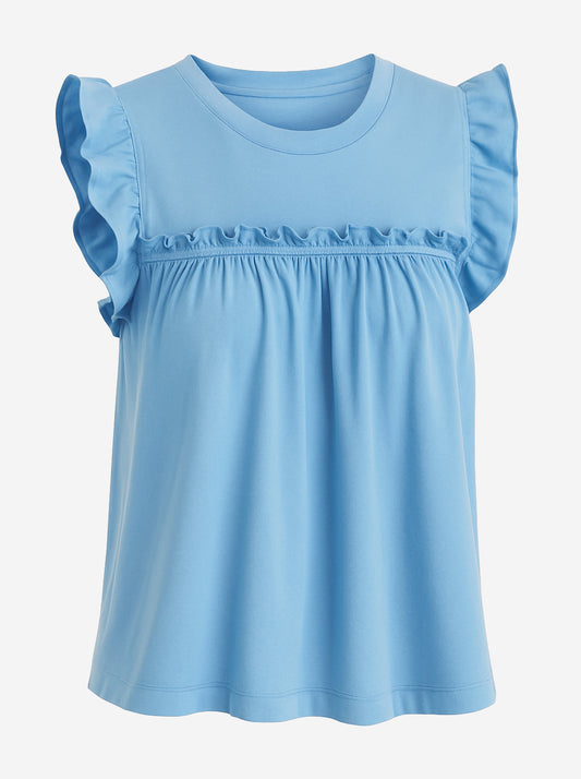Anthropologie Maeve Sleeveless Ruffle Blouse - Image 3