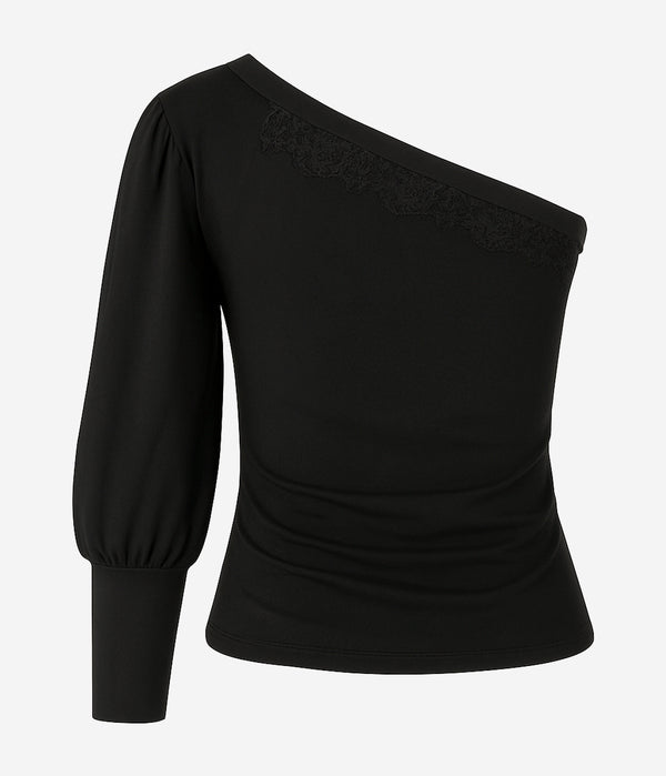 By Anthropologie One-shoulder Puff-sleeve Top - alternate