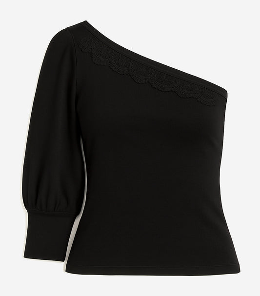 By Anthropologie One-shoulder Puff-sleeve Top