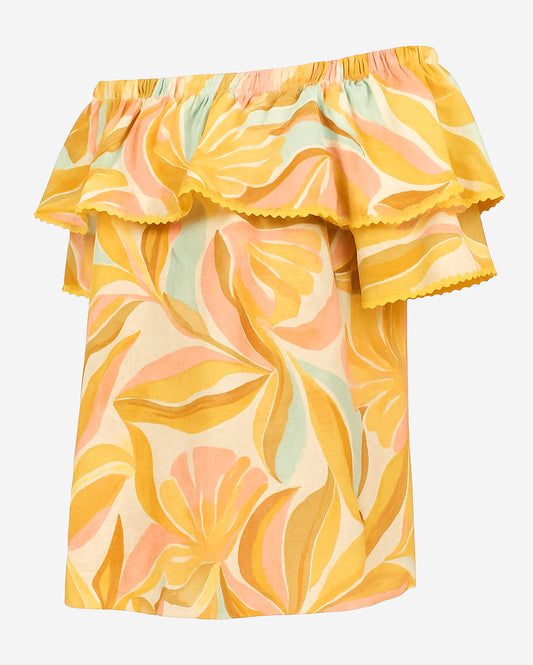 Lucky & Coco Printed Off The Shoulder Top - Image 3