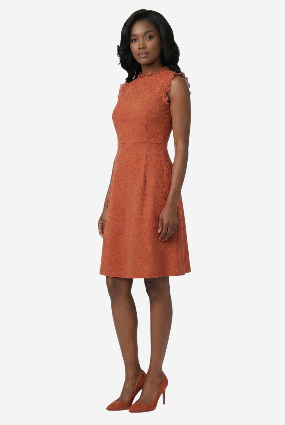 By Anthropologie Ruffle-Trim Textured Mini Dress - Image 3