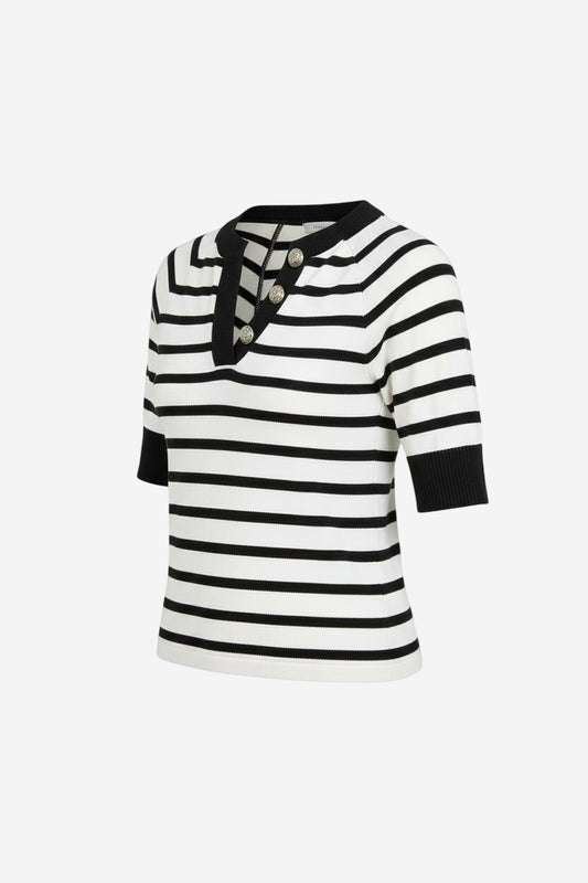 Maeve Half-Sleeve Henley Tee - Image 5