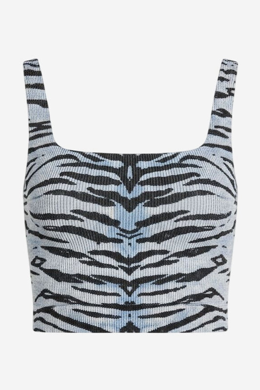 The Hannah Seamless Textured Tank: Tiger Print Edition - Image 2