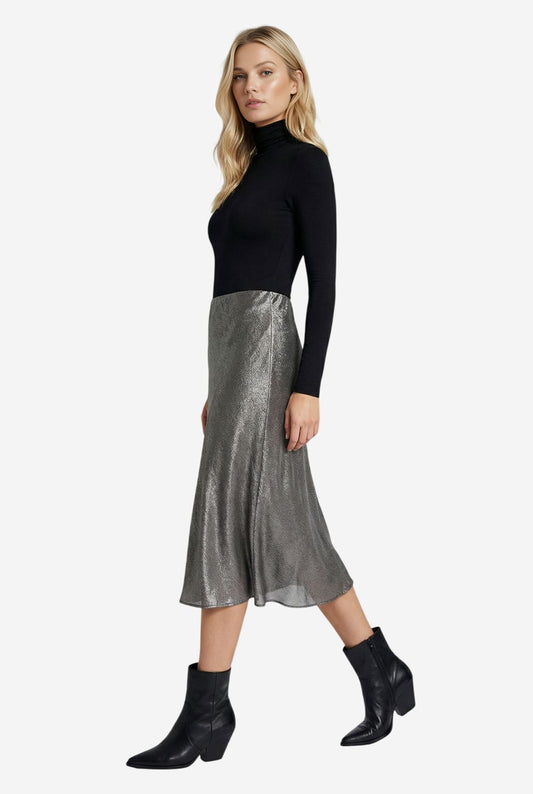 Bobeau Bias Midi Skirt