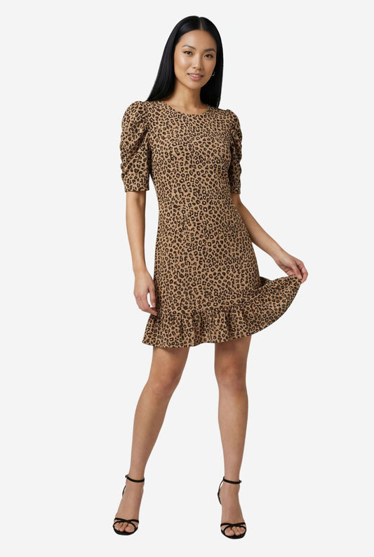 Cece Leopard Print Knit Dress