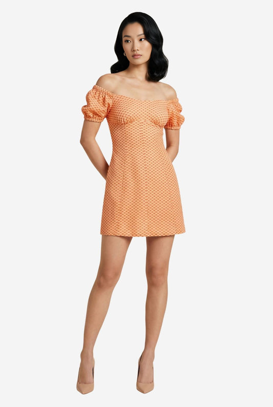 Free People Berry Kiss Eyelet Off the Shoulder Minidress