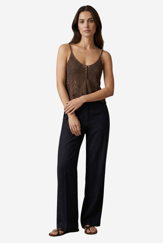 Free People Summer Breeze Linen-Blend Tank