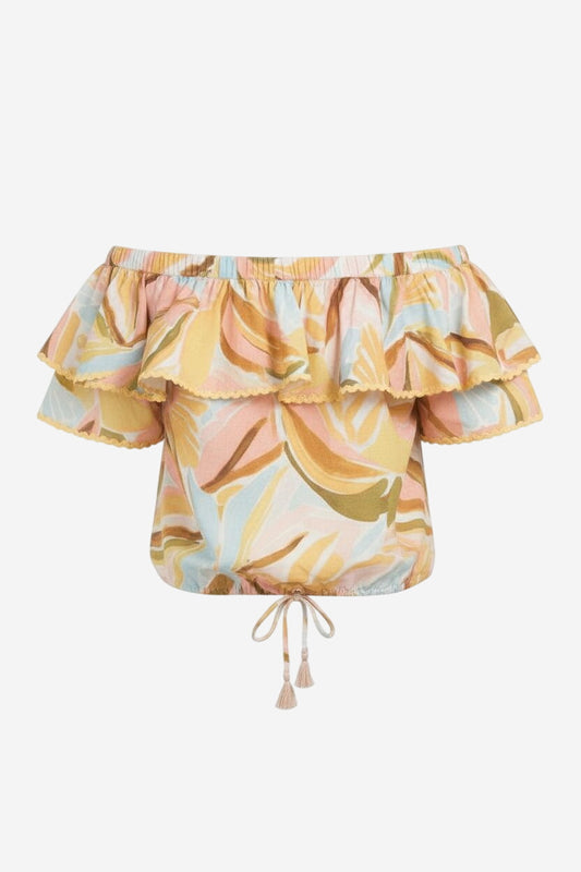 Lucky & Coco Printed Off The Shoulder Top - Image 4
