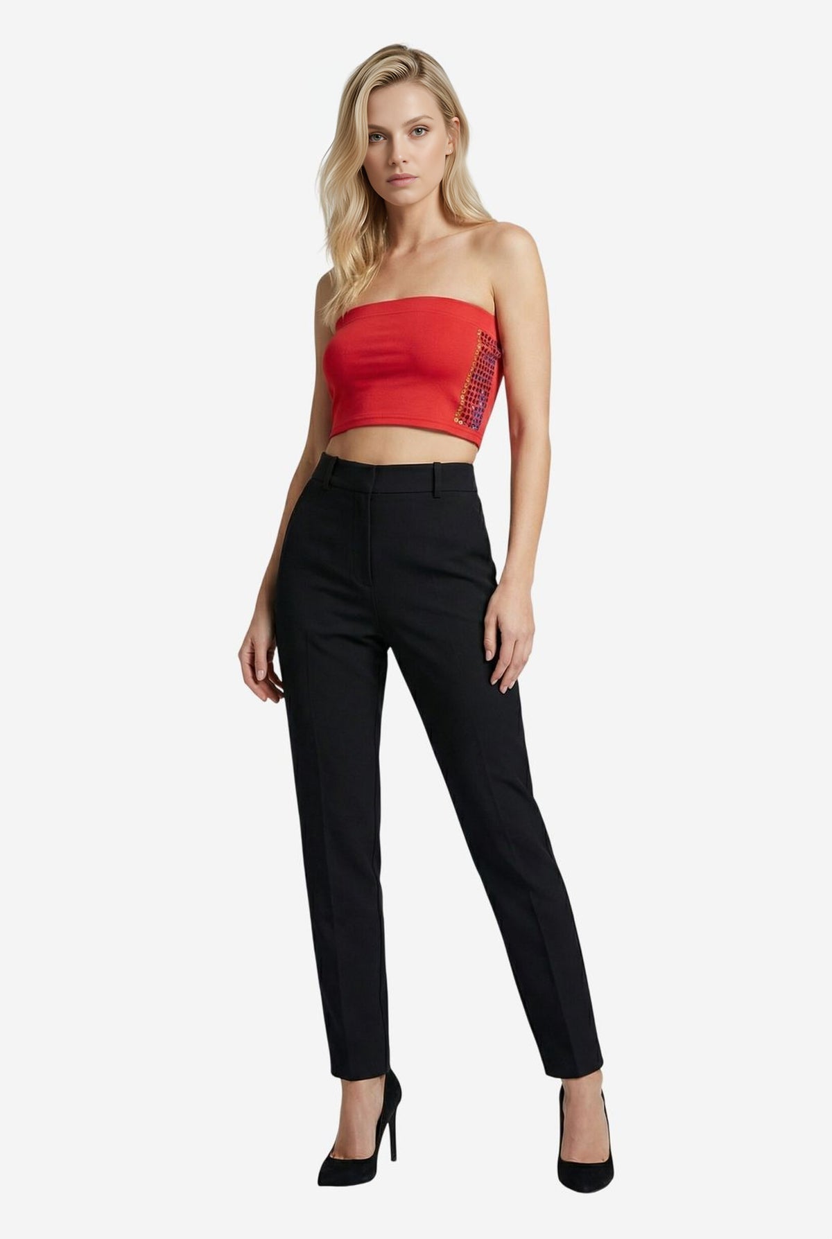 Main Strip French Terry Rhinestone Tube Top - Image 1