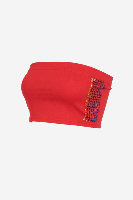 Main Strip French Terry Rhinestone Tube Top - Image 5