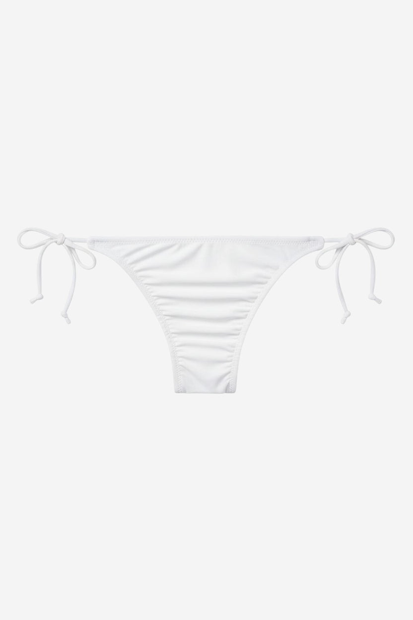 Selbie String Ruched Bikini Bottom White - Image 2