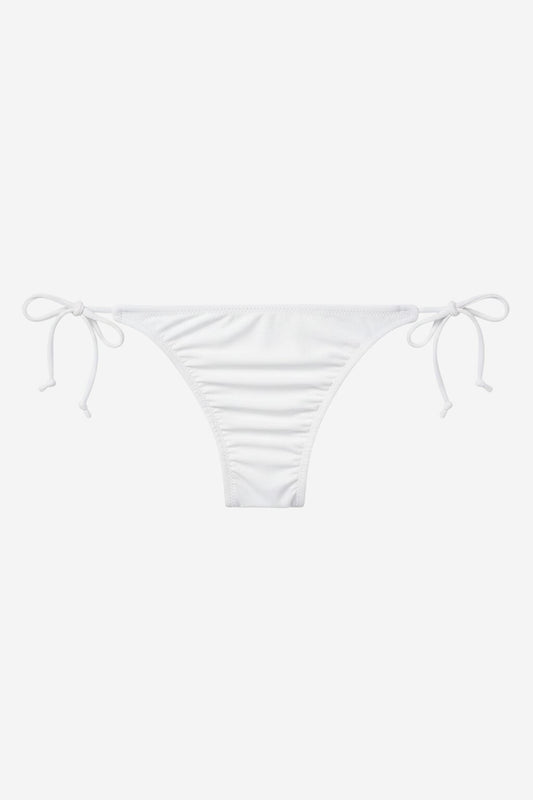 Selbie String Ruched Bikini Bottom White - Image 2