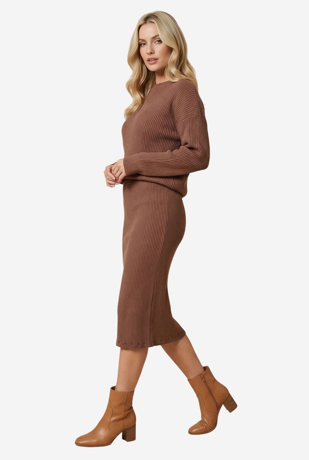 Project Social T Throw And Go Sweater Rib Midi Ski - Image 1