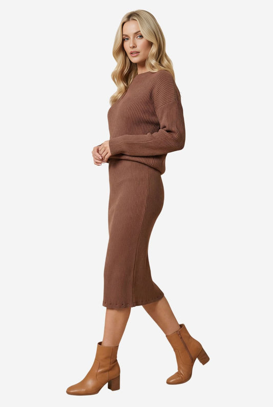 Project Social T Throw And Go Sweater Rib Midi Ski