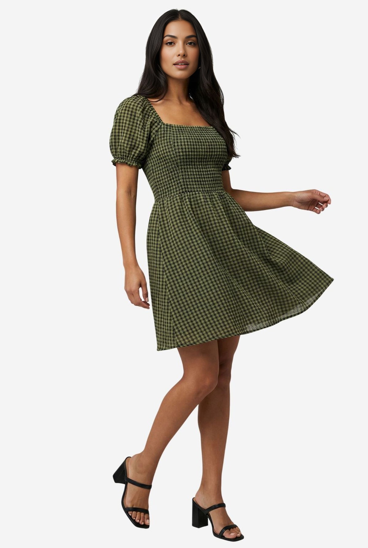 Socialite Puff Sleeve Smocked Mini Dress - Image 1