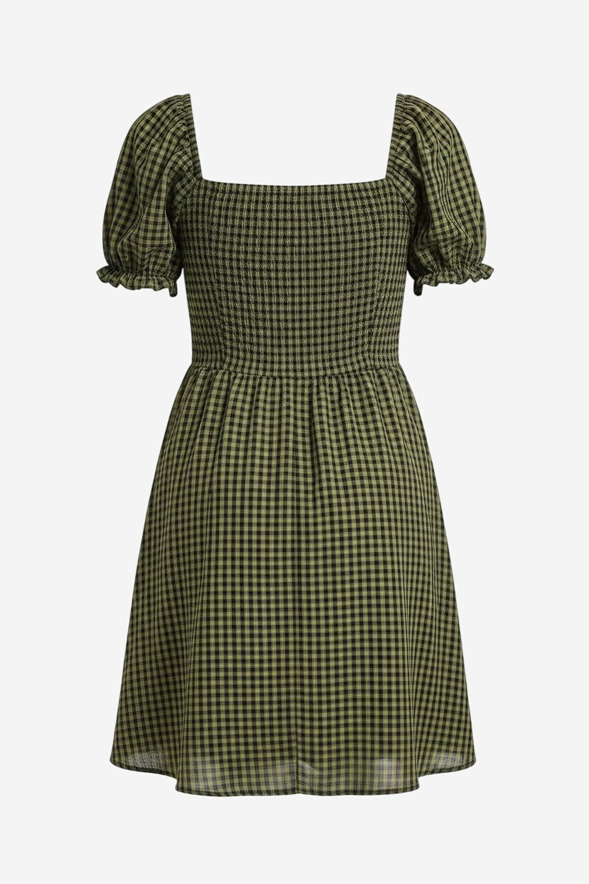 Socialite Puff Sleeve Smocked Mini Dress - Image 4