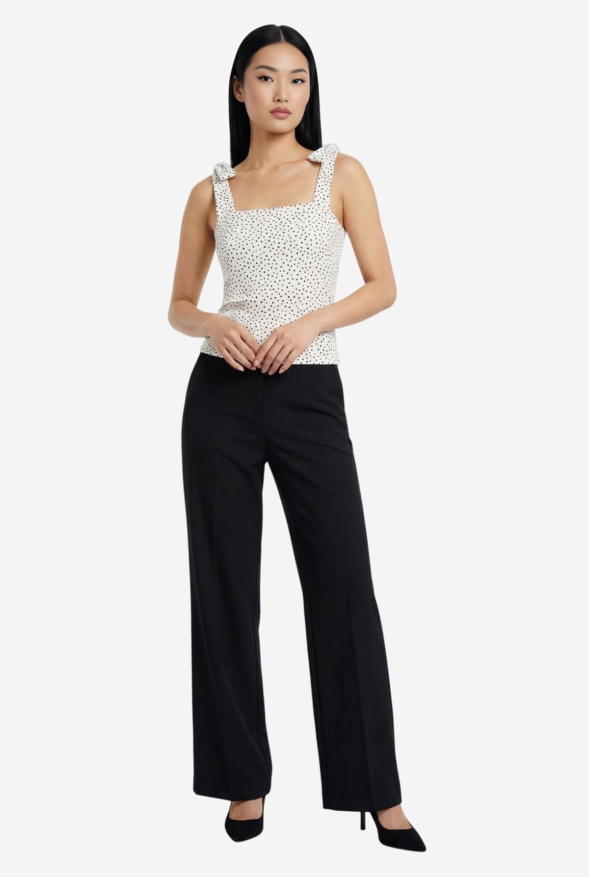 Socialite Square Neck Fitted Strappy Top - Image 1