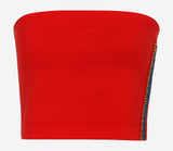 Main Strip French Terry Rhinestone Tube Top - Thumbnail 1