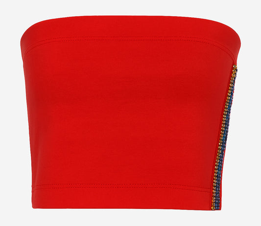 Main Strip French Terry Rhinestone Tube Top