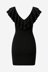 Zara Ribbed Mini Dress With Ruffle Detail - Thumbnail 2