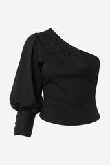 By Anthropologie One-Shoulder Puff-Sleeve Top - Thumbnail 2