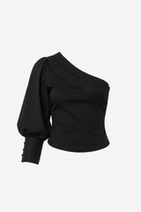 By Anthropologie One-Shoulder Puff-Sleeve Top - Thumbnail 5