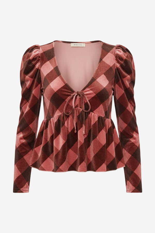 Maeve Velvet Babydoll Top - alternate