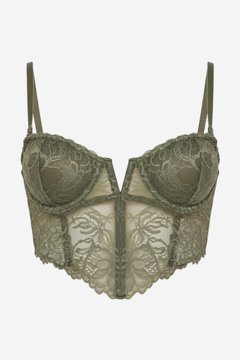 By Anthropologie Floral Lace Underwire Bustier - Image 2