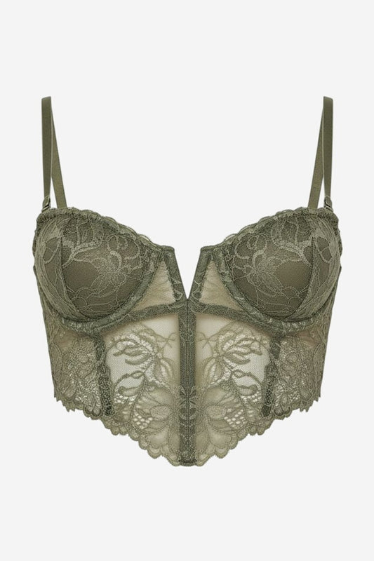 By Anthropologie Floral Lace Underwire Bustier - Image 2