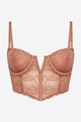 By Anthropologie Floral Lace Underwire Bustier - Thumbnail 2