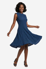 By Anthropologie Ruffle-Trim Textured Mini Dress - Thumbnail 1