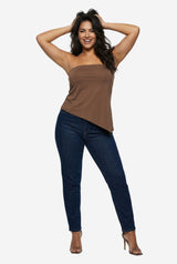 By Anthropologie Strapless Faux-Wrap Top - Thumbnail 1