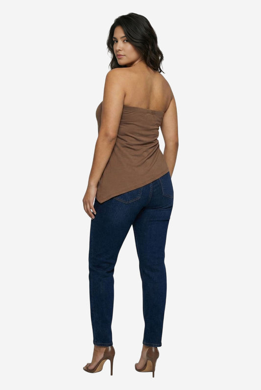 By Anthropologie Strapless Faux-Wrap Top - Image 3