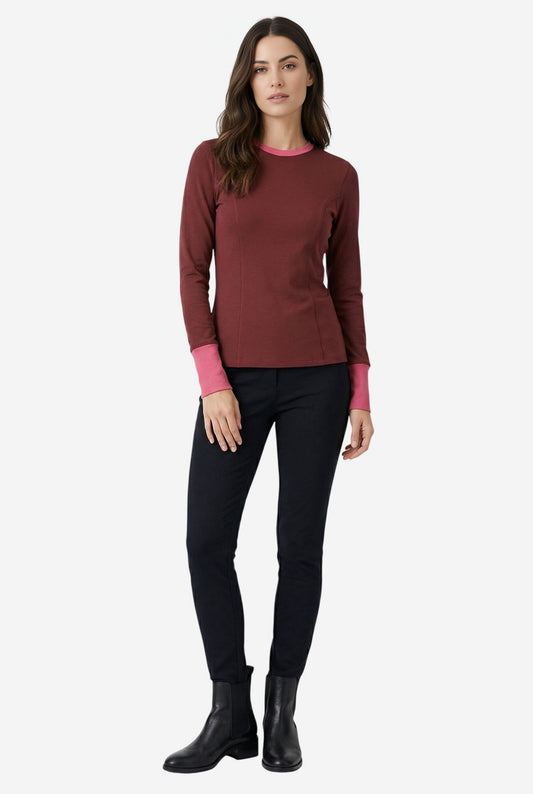 Maeve Long-Sleeve Seamed Tee