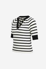 Maeve Half-Sleeve Henley Tee - Thumbnail 5