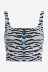 The Hannah Seamless Textured Tank: Tiger Print Edition - Thumbnail 2