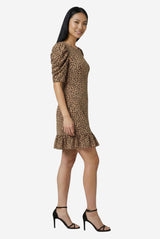 Cece Leopard Print Knit Dress - Thumbnail 3