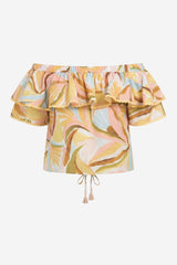 Lucky & Coco Printed Off The Shoulder Top - Thumbnail 2
