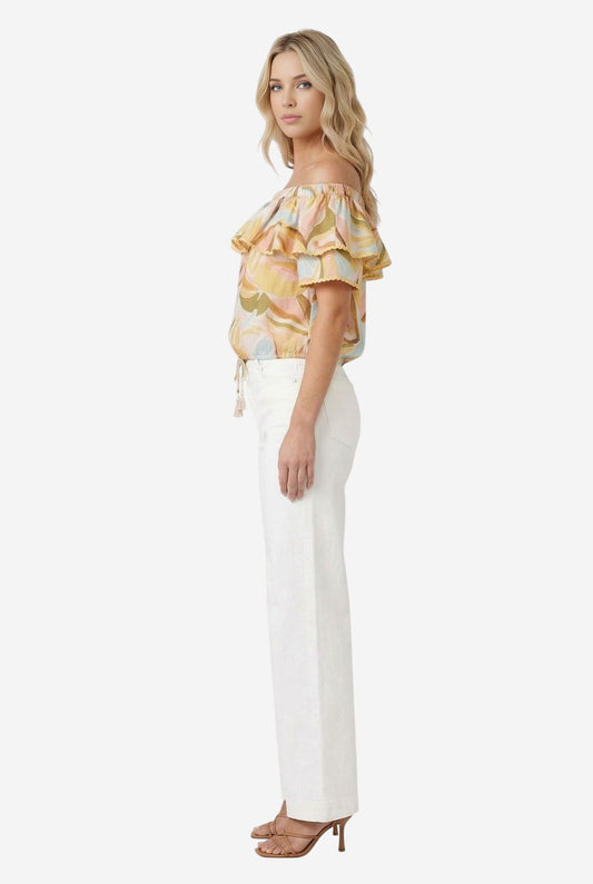 Lucky & Coco Printed Off The Shoulder Top - Image 3