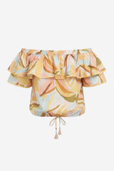 Lucky & Coco Printed Off The Shoulder Top - Thumbnail 4