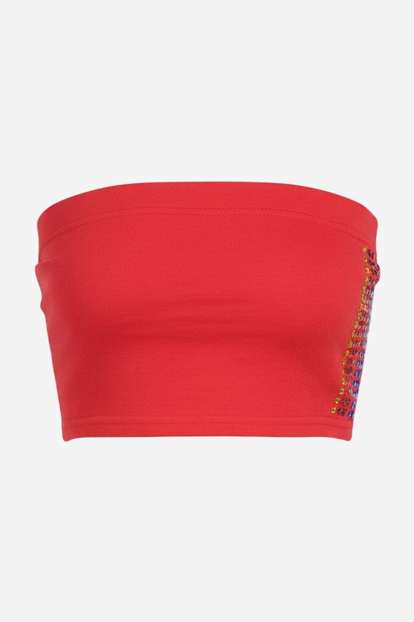 Main Strip French Terry Rhinestone Tube Top - Image 2