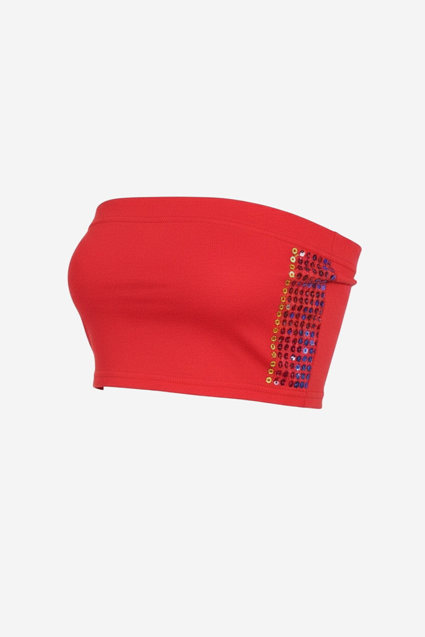 Main Strip French Terry Rhinestone Tube Top - Image 5