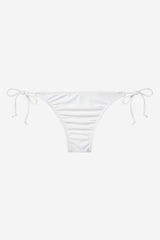 Selbie String Ruched Bikini Bottom White - Thumbnail 2