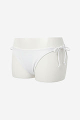 Selbie String Ruched Bikini Bottom White - Thumbnail 5