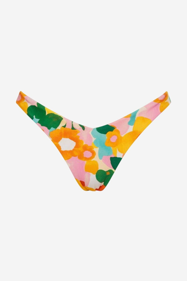 Ellie High Cut Bikini Bottoms Yellow Floral - alternate
