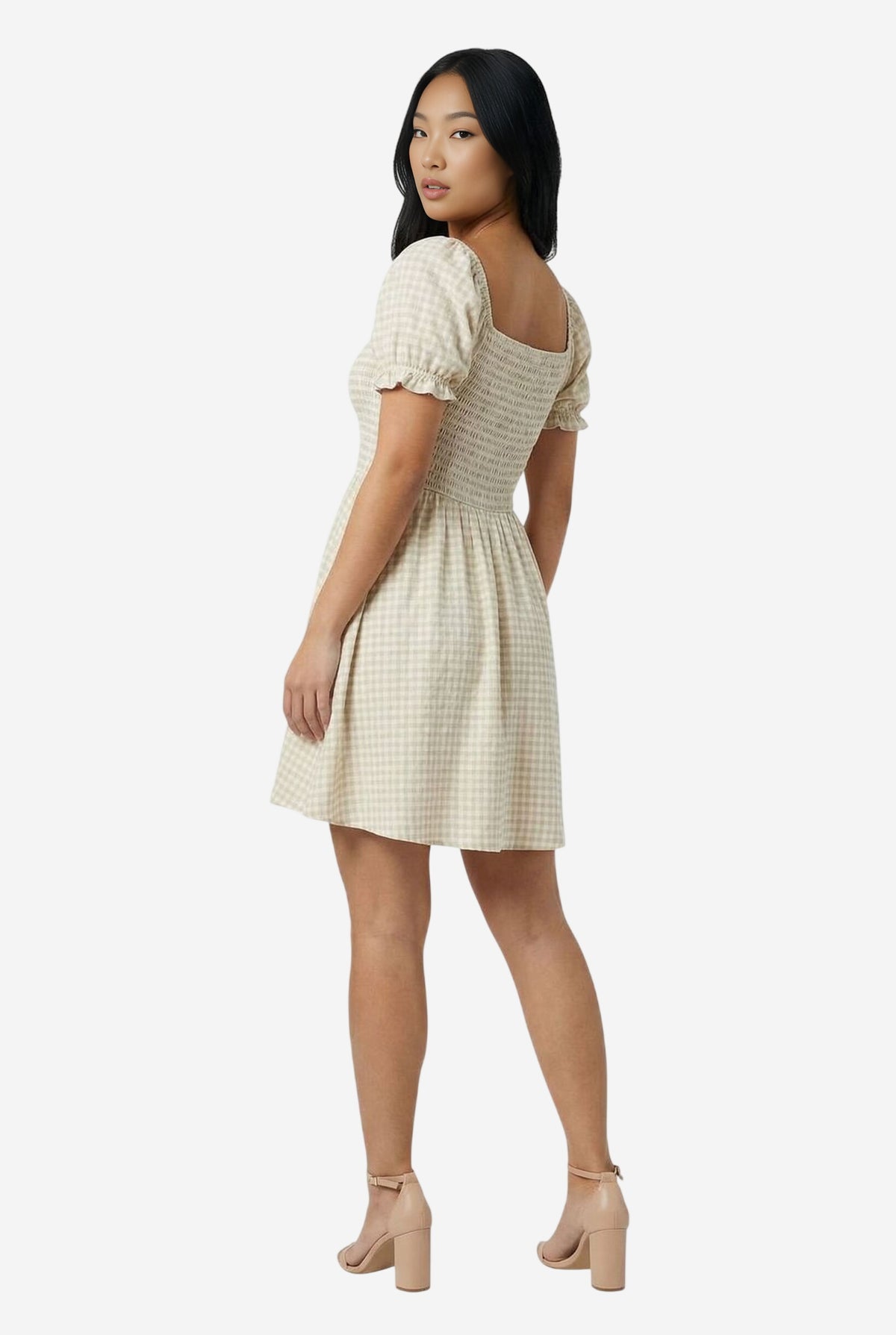 Rachel Parcell Open Back Smocked Mini Dress