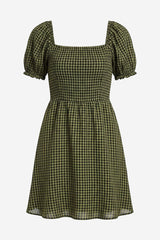 Socialite Puff Sleeve Smocked Mini Dress - Thumbnail 2